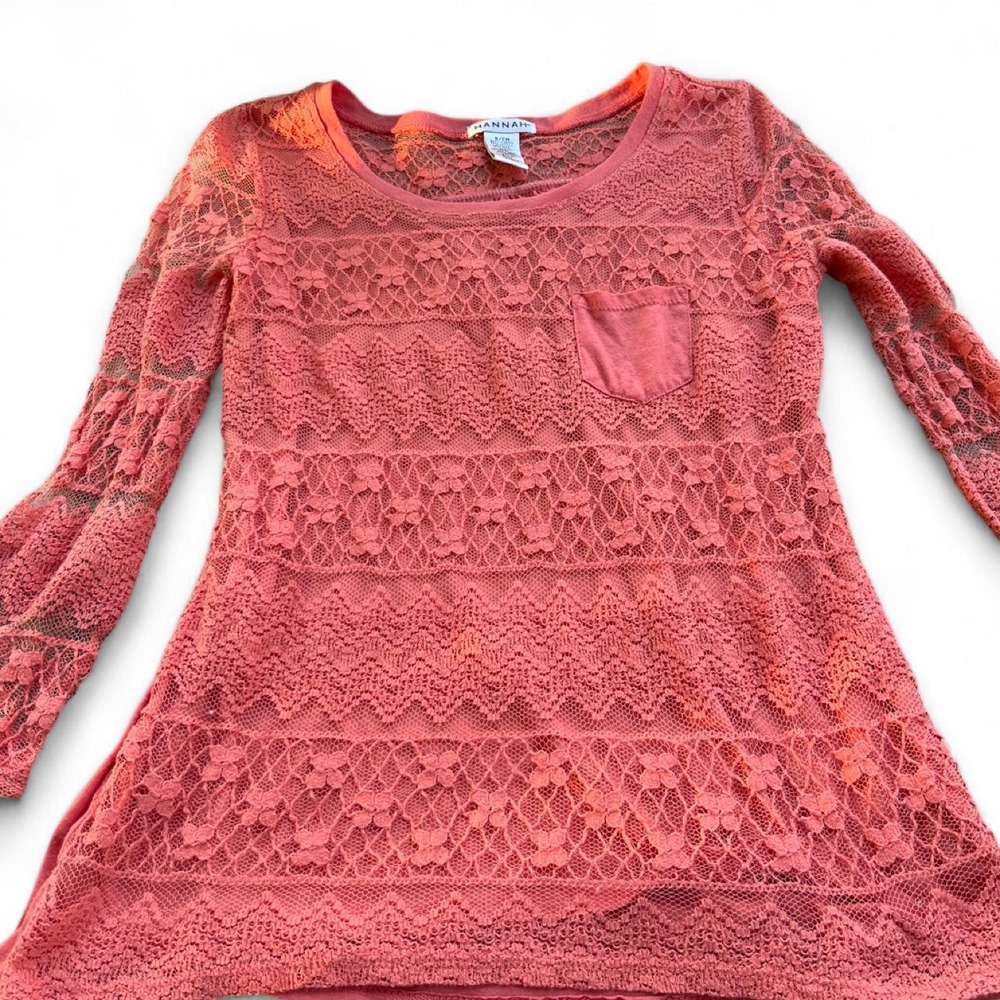 pink lace long sleeve